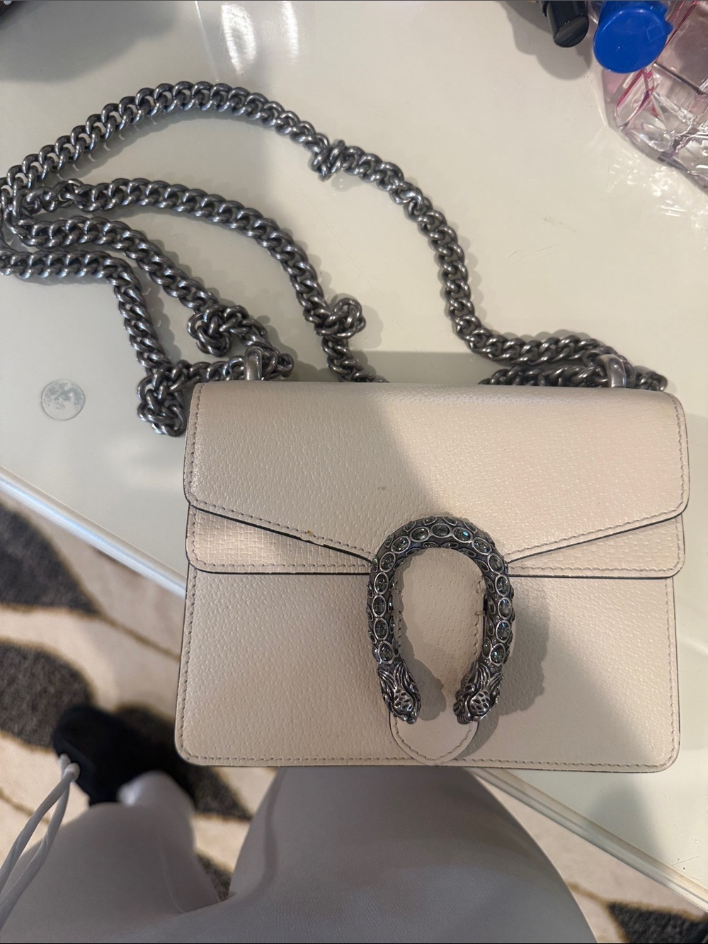 GUCCI dionysus leather shoulder bag mini - mystic white authentic!